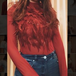 Red Feather Top!!
